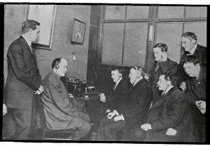 Radio Headset Prints: Men Listening to Radio with Earphones