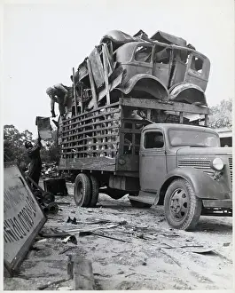 Scrap Prints: Men Loading Truck with Auto Body Parts