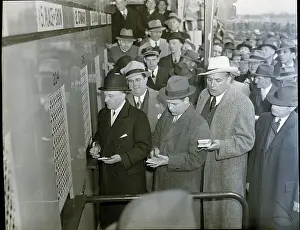 Gambling Prints: Men At The Mutuel Betting Windows