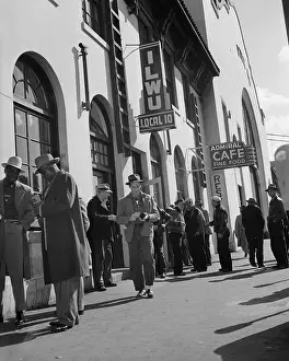 Unemployed People Prints: Men Outside The Ilwu Hiring Hall