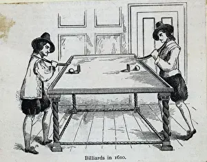 Billiards Prints: Two Men Playing Early Form Of Billiards