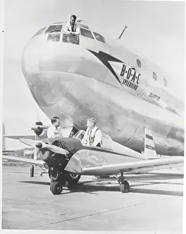 Opposites Prints: Men Posing with New Airplane Designs