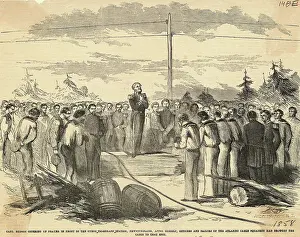 Telegraph Wire Prints: Men Praying at New Telegraph Station