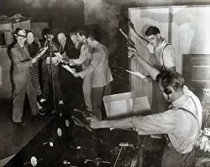 Radio Prints: Men Providing Sound Effects