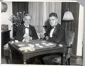 Card Game Prints: Two Men Seated At A Table Playing Cards