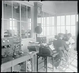 Dearborn Prints: Men Sitting in Radio Room