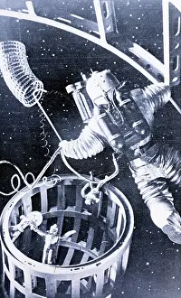 Cosmonaut Prints: Men in Space Suits in Russian Movie