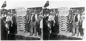 Utah Prints: Men Stand By Sign; 5000 Lbs Bullion