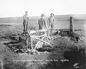 Hoist Prints: Men Standing Beside Hot Water Thawer