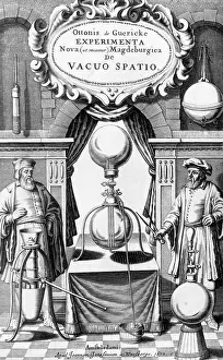 Sphere Prints: Men Standing W/Magdeburg Hemisphere