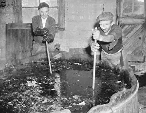 Acid Prints: Men Stirring A Pot Of Sulphuric Acid