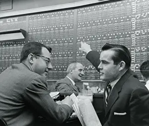 Information Prints: Men at Stock Exchange Board