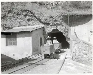 Tram Prints: Men W/Hats On Trams Of Ore From Mine