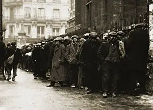 Unemployment Prints: Men Waiting for Bread