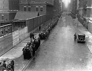 Unemployed People Prints: Men Waiting for Food at Shelter