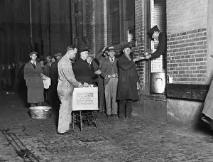 Detroit Prints: Men Waiting on Soup Line in Detroit