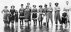 Men, Women In Old Bathing Suits; Shore