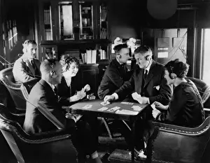 Headphones Prints: Men and women playing bridge