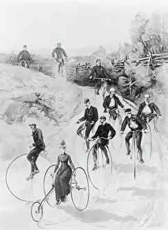 Men and Women Riding Bicycles