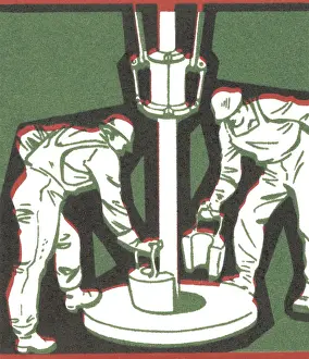 Overalls Prints: Two Men at Work