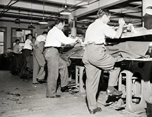 Tailor Prints: Men Working On Army Coat Order