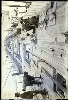 Deck Prints: Men Working On Boat Deck