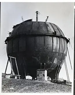 Prague Prints: Men Working on Gas Tank Construction