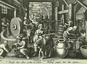 Men Working on Olive Presser