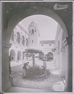 Men Working on Plant Displays at Panama Pacific Expo