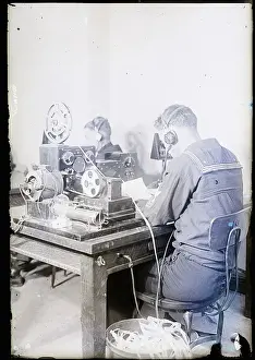 Sailors Prints: Men Working At Radio Transmitter