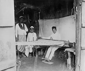 Mumbai Prints: Men Working in Weaving Shop