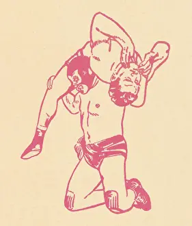 Macho Prints: Men Wrestlers