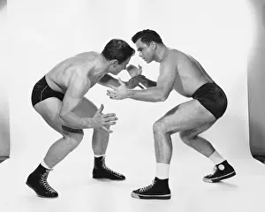 Wrestling Prints: Two men wrestling