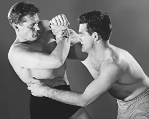 Only Mid Adult Men Prints: Two men wrestling