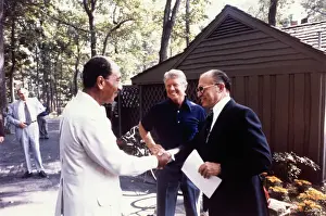 Menachem Begin and Anwar Sadat Shaking Hands