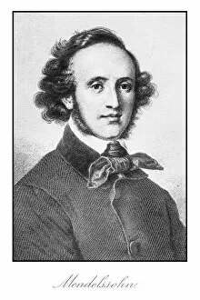 Famous Music Composers Gallery: Mendelssohn engraving