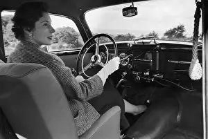 Prints of A trial run of the diesel-powered Mercedes Benz Type 170SD, one of the attractions at the Motor Show at Earls Court in London, 24th October 1953 Vintage Car Collection Prints: Mercedes Benz Type 170SD