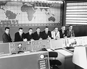 Slayton Prints: Mercury Astronauts Pose in Control Room