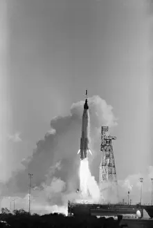 Orbiting Prints: Mercury-Atlas 6 Launches W/Smoke Cloud