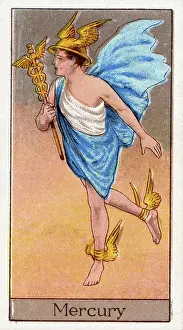 Mercury, Vintage Cigarette Card, Mythological Gods and Goddesses series, 1924
