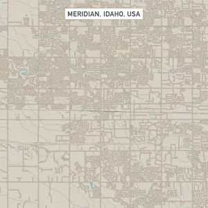 Idaho Prints: Meridian Idaho US City Street Map