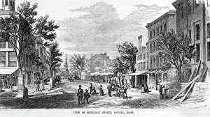 Lowell Prints: Merrimac Street During the Day