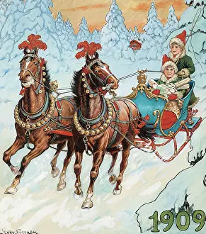 Prints of A Merry Christmas!. Private Collection. (Photo by Fine Art Images/Heritage Images/Getty Images) Celebrate the Season: A Curated Collection of Christmas Art: A Merry Christmas!