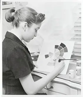 New Rochelle Prints: Merry Margolish Painting Her Color Blindness Wheel