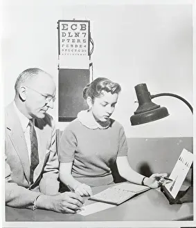 New Rochelle Prints: Merry Margolish with Teacher and Color Blindness Test Results