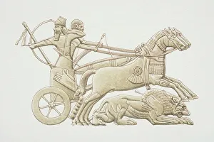 Dorling Kindersley Prints Gallery: Mesopotamia, warriors riding chariot, side view