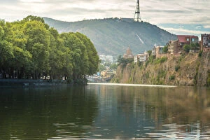 Images Dated 14th July 2016: Metekhi temple above Mtkvari (Kura) river, Tbilisi, Georgia