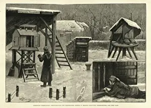 Meteorologist recording weather temperature reading, Greenwich Observatory Victorian, 1881