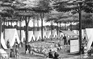 Hartford Prints: Methodist Camp Meeting 1850