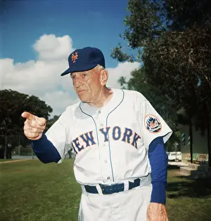 Mets Skipper Casey Stengel Pointing at Spring Training
